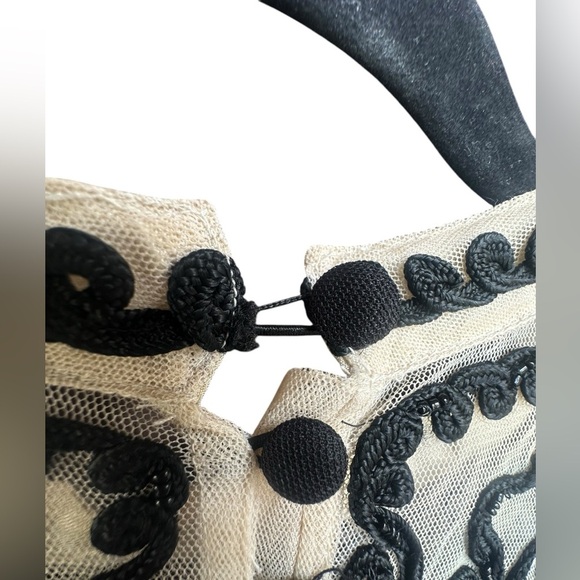 Free People Ginger Meadow Fit and Flare Dress Size 6 Black Sheer Velvet Goth - Picture 10 of 12